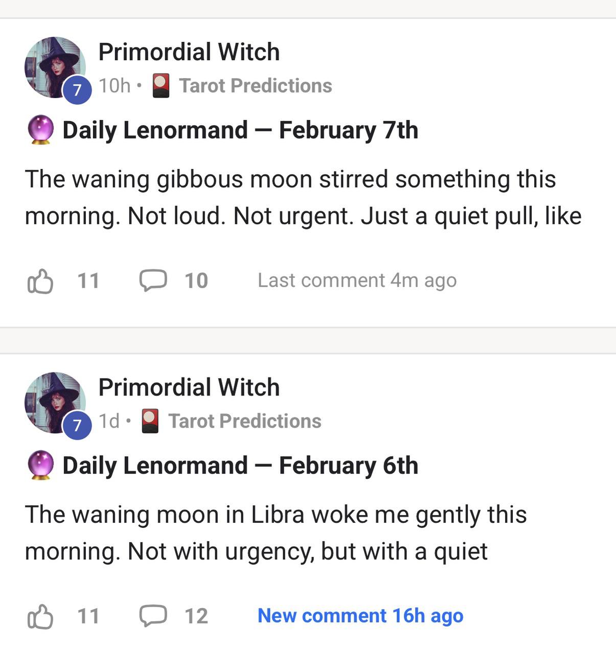 Daily Lenormand readings