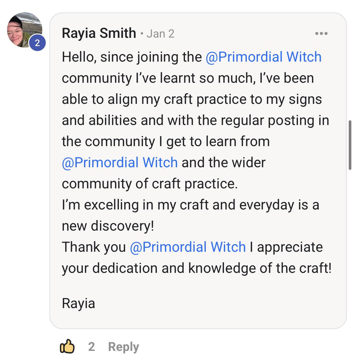 Rayia Smith testimonial